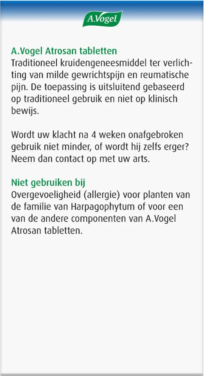 A.Vogel Atrosan Bij Gewrichtspijn 120 Tabletten