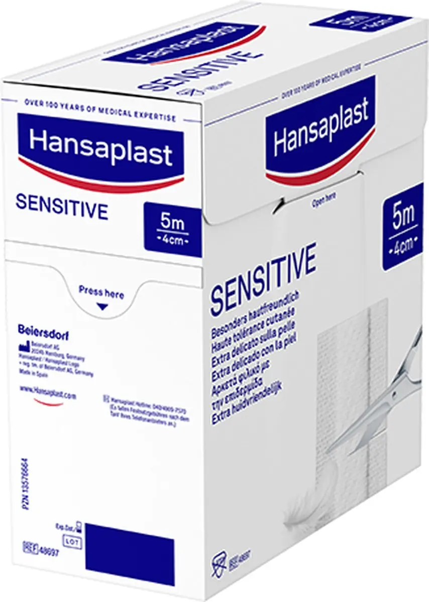 Hansaplast Sensitive Pleisters op rol 5m x 6cm