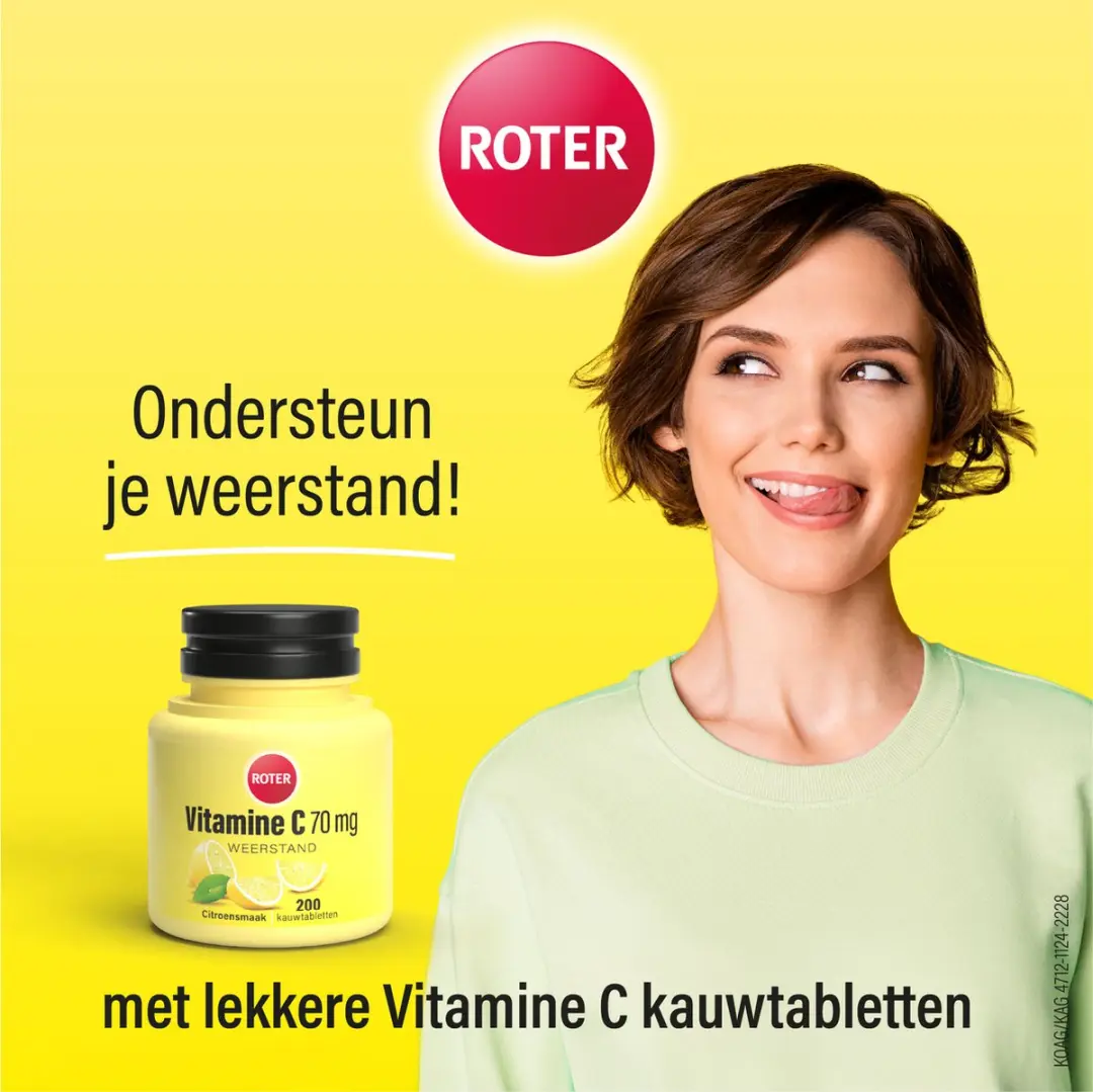 Roter Vitamine C 70mg Kauwtabletten 200 Stuks - Citroensmaak