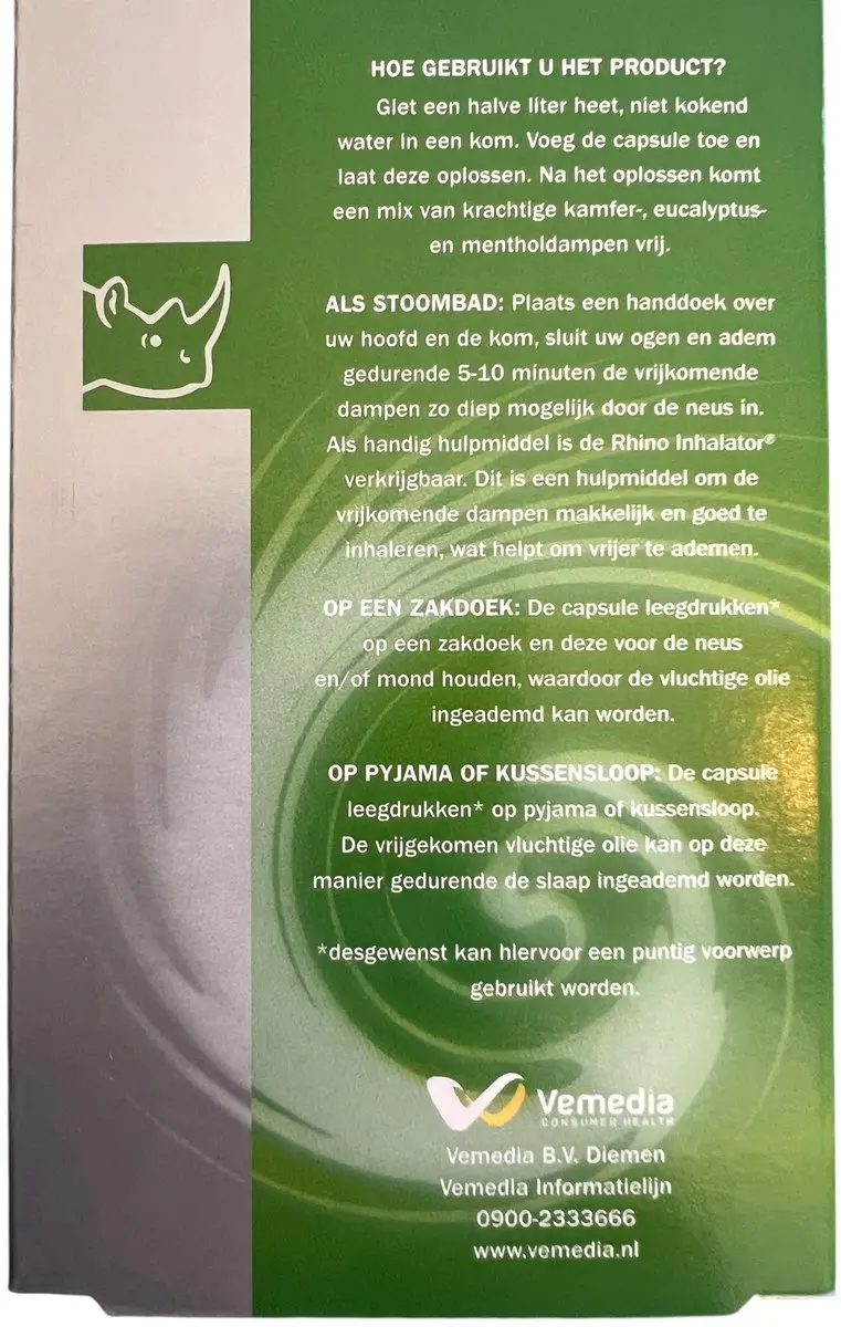 Rhino Inhalatie Capsules - 32 Stuks