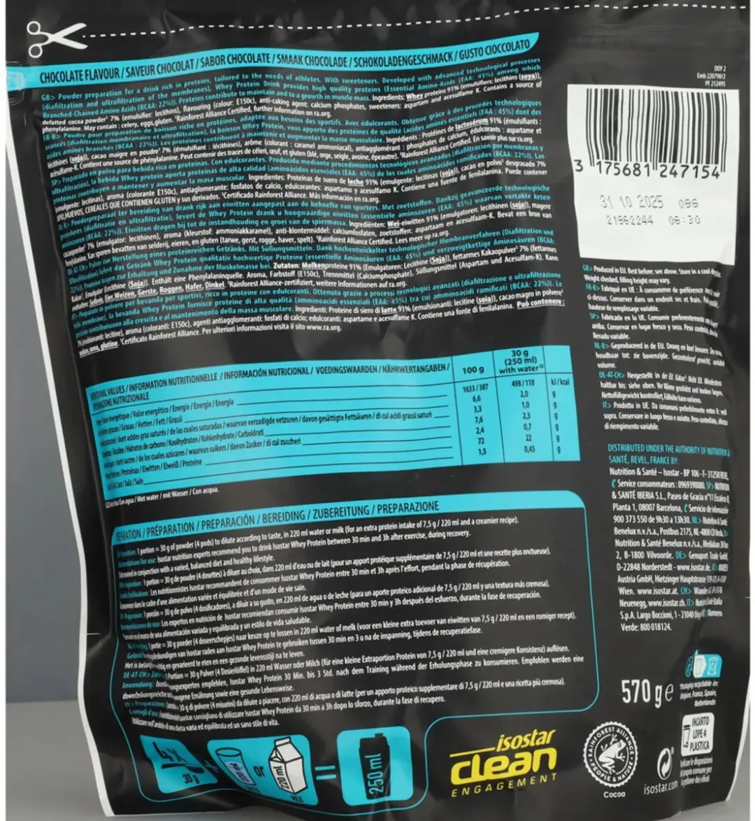 Isostar Whey Protein Chocolade - 570g