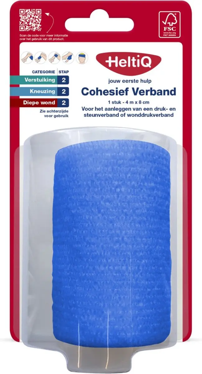 Heltiq Cohesief Verband 4m x 8cm - Blauw