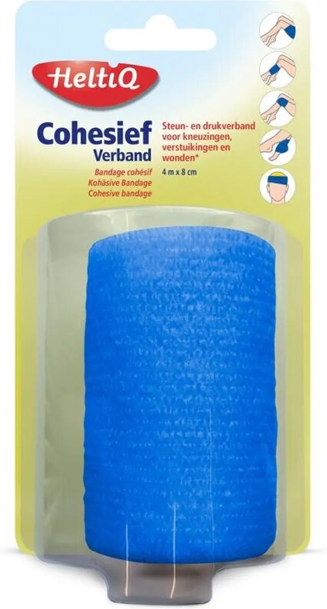 Heltiq Cohesief Verband 4m x 8cm - Blauw