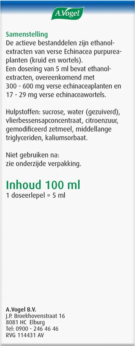 A.Vogel Echinaforce Hot Drink Forte Met Vlierbes 2x100ml