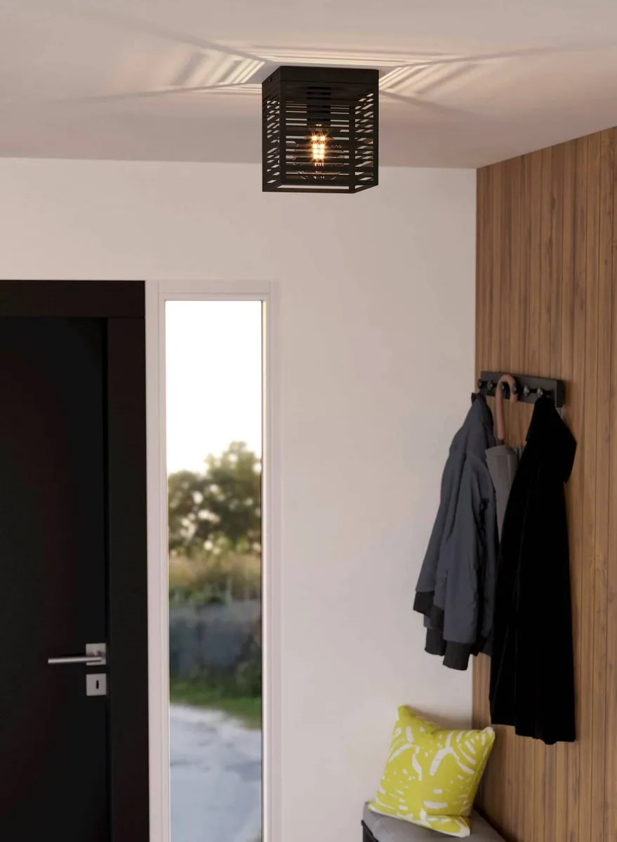 Eglo Piedritas Plafondlamp E27 - 2 Lichtpunten - 18cm - Zwart