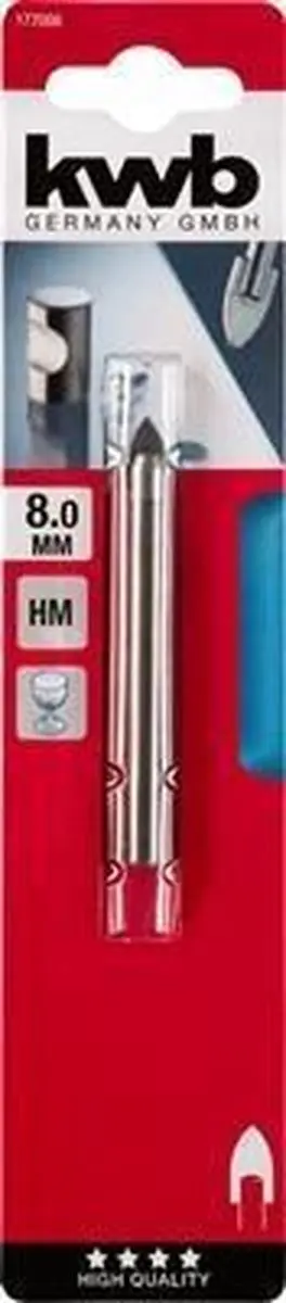 KWB Glasboor 8mm HM Punt - Glas/Keramiek