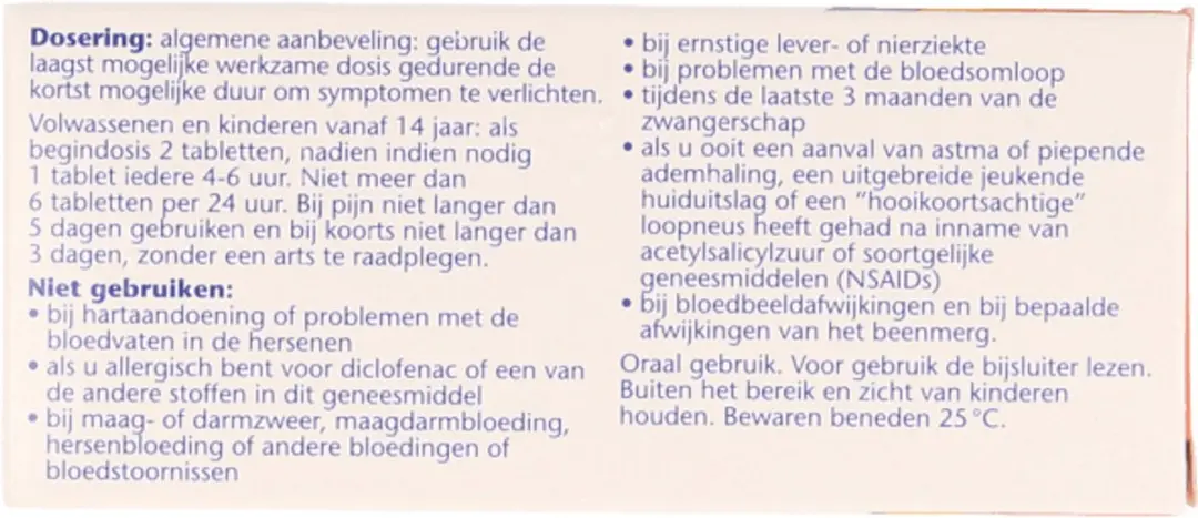 Voltaren K 12,5mg Diclofenac Tabletten - 20 Stuks