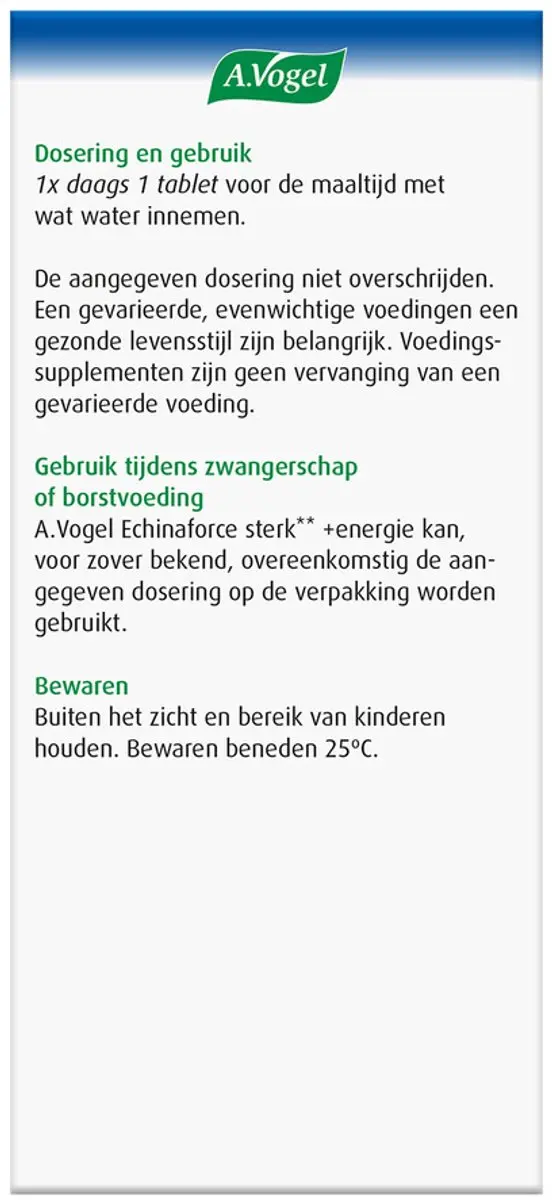 A.Vogel Echinaforce Sterk + Energie Tabletten 30 st