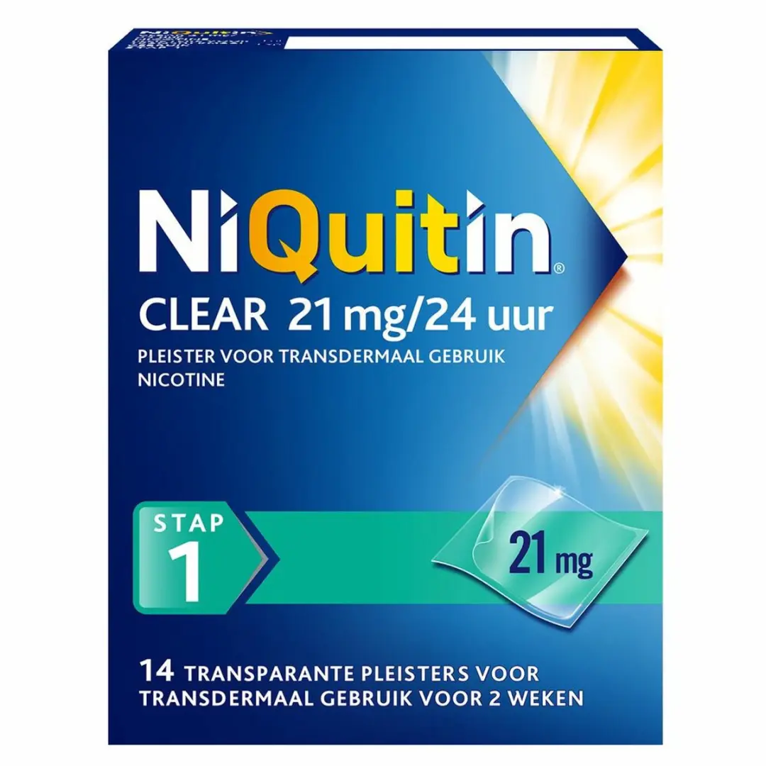 NiQuitin Clear Nicotinepleisters 21mg Stap 1