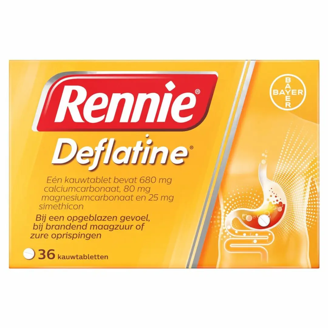 Rennie Deflatine Kauwtabletten - 2x36 Stuks