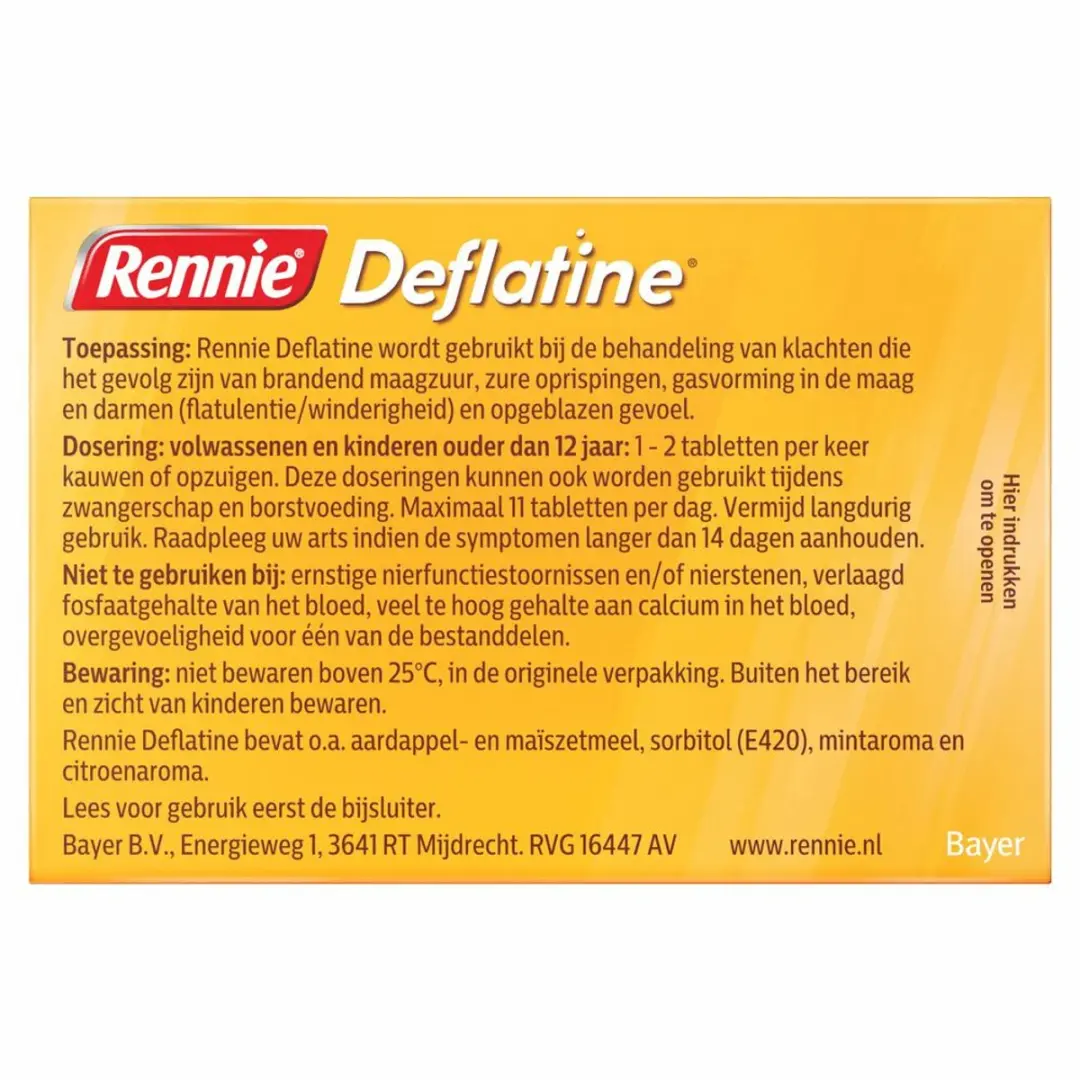 Rennie Deflatine Kauwtabletten - 2x36 Stuks