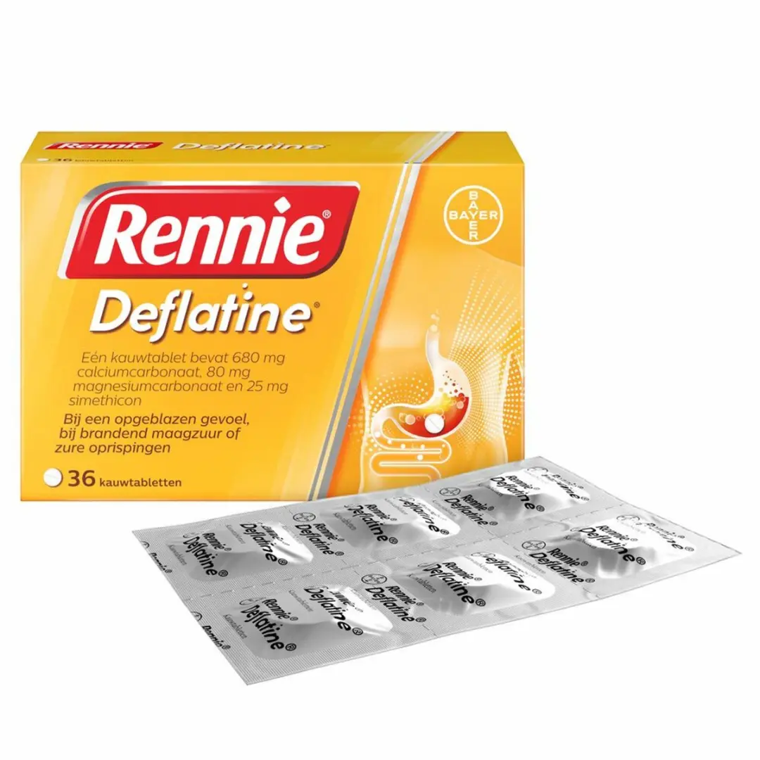 Rennie Deflatine Kauwtabletten - 2x36 Stuks
