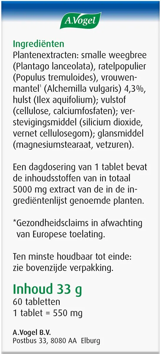A.Vogel Alchemilla Gewrichten Tabletten 60 Stuks