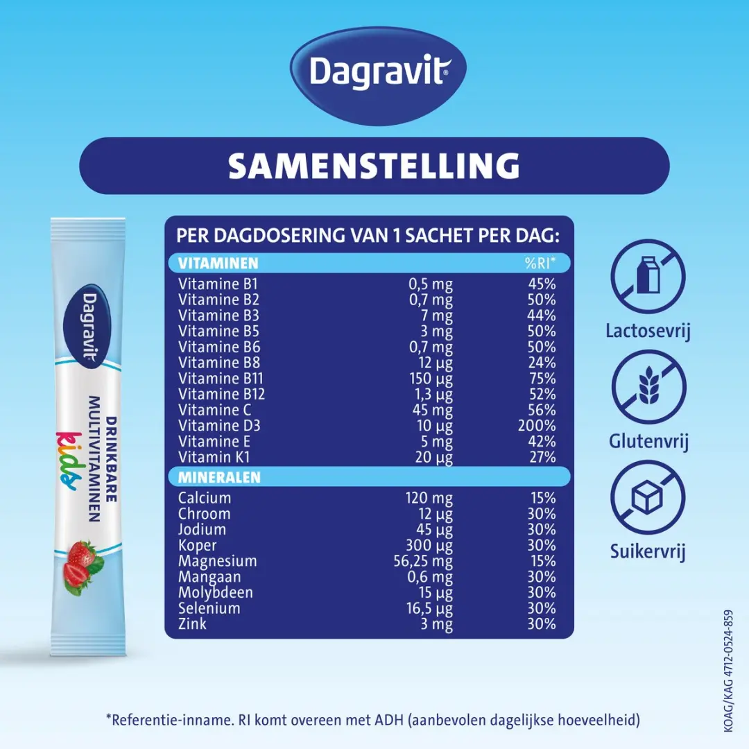 Dagravit Complete Start Kids Multivitaminen Aardbeien - 30 Sachets