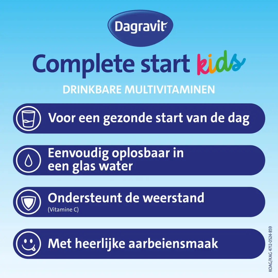Dagravit Complete Start Kids Multivitaminen Aardbeien - 30 Sachets