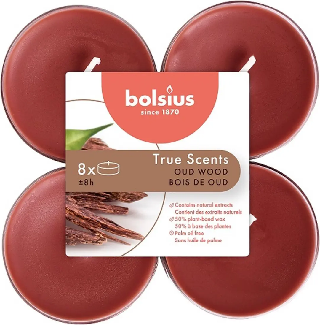 Bolsius Oud Wood Maxi Geurtheelichtjes 48 Stuks
