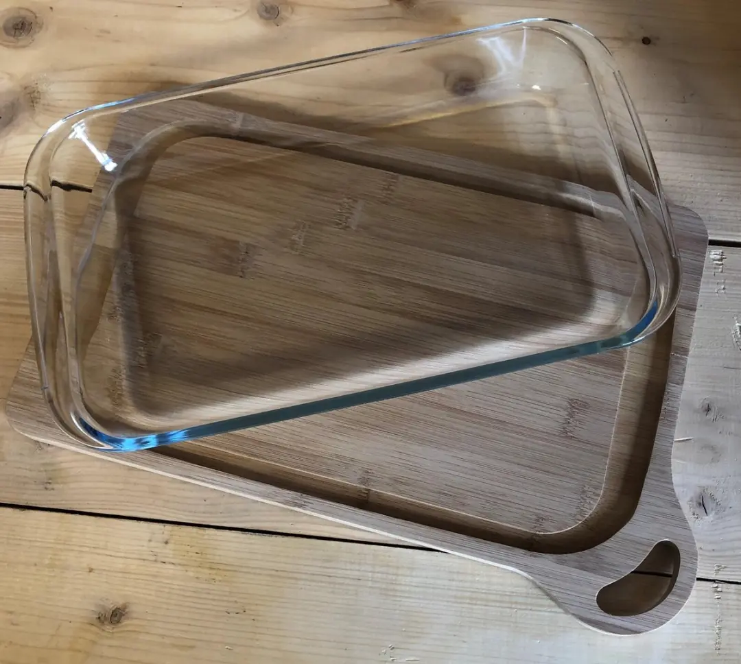 Mullrose Ovenschaal met Bamboe Snijplank 3L - Natuurlijk