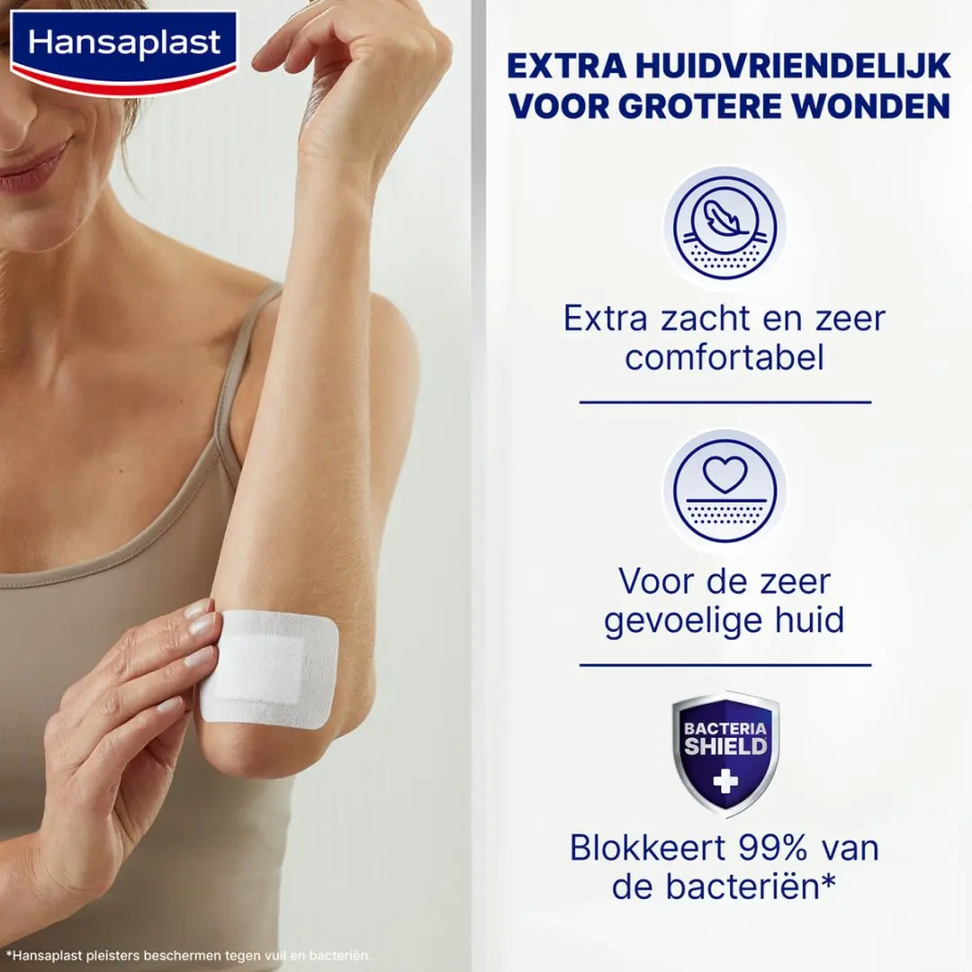 Hansaplast Ultra Sensitive XL Pleisters 5x7,2cm - 5 Stuks