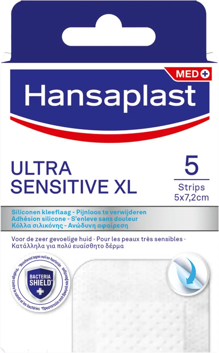 Hansaplast Ultra Sensitive XL Pleisters 5x7,2cm
