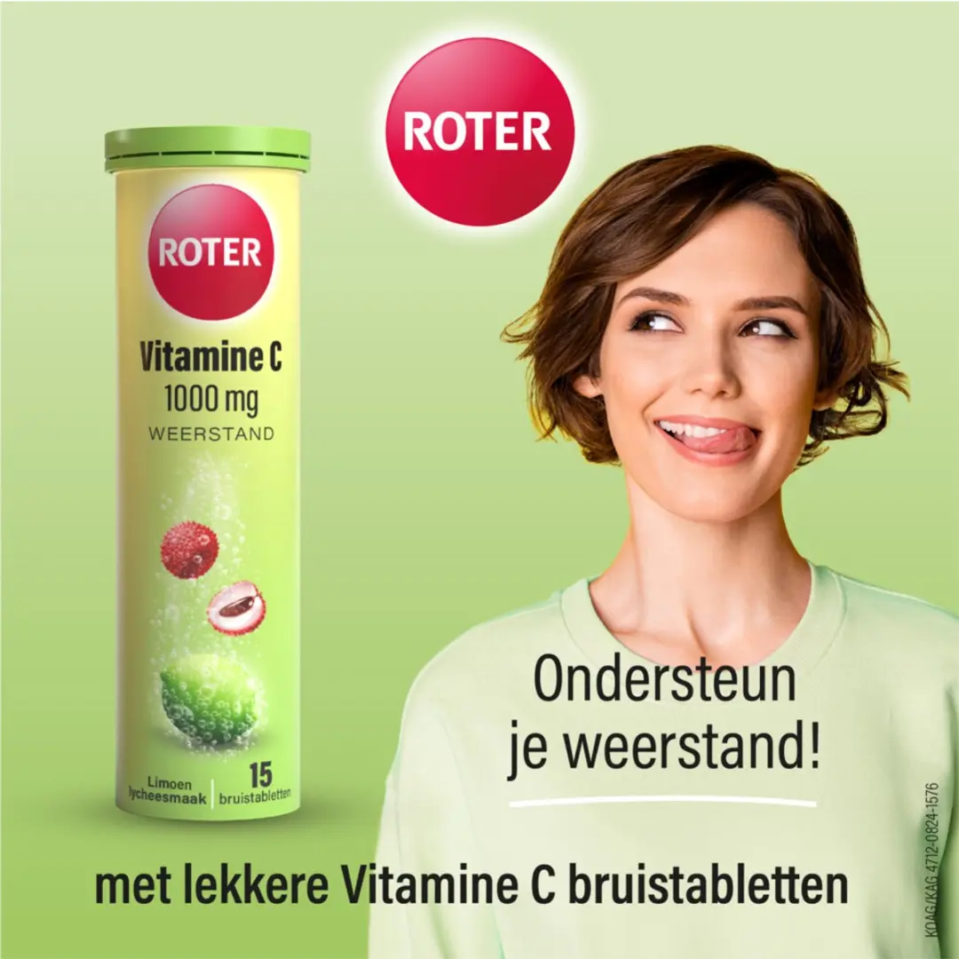 Roter Vitamine C 1000mg Lime-Lychee - 45g (3x15 Bruistabletten)
