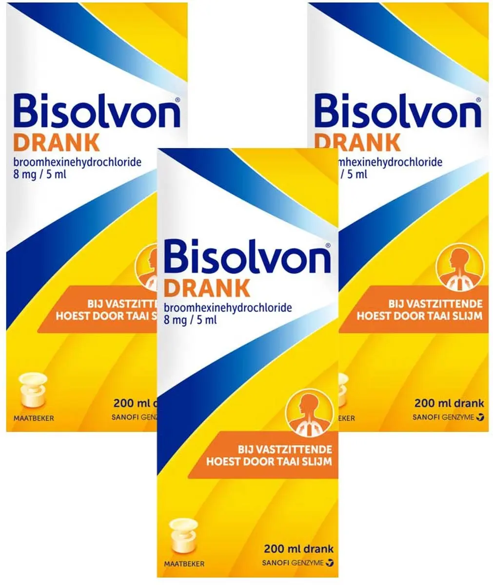Bisolvon Drank Vastzittende Hoest - 3x200ml