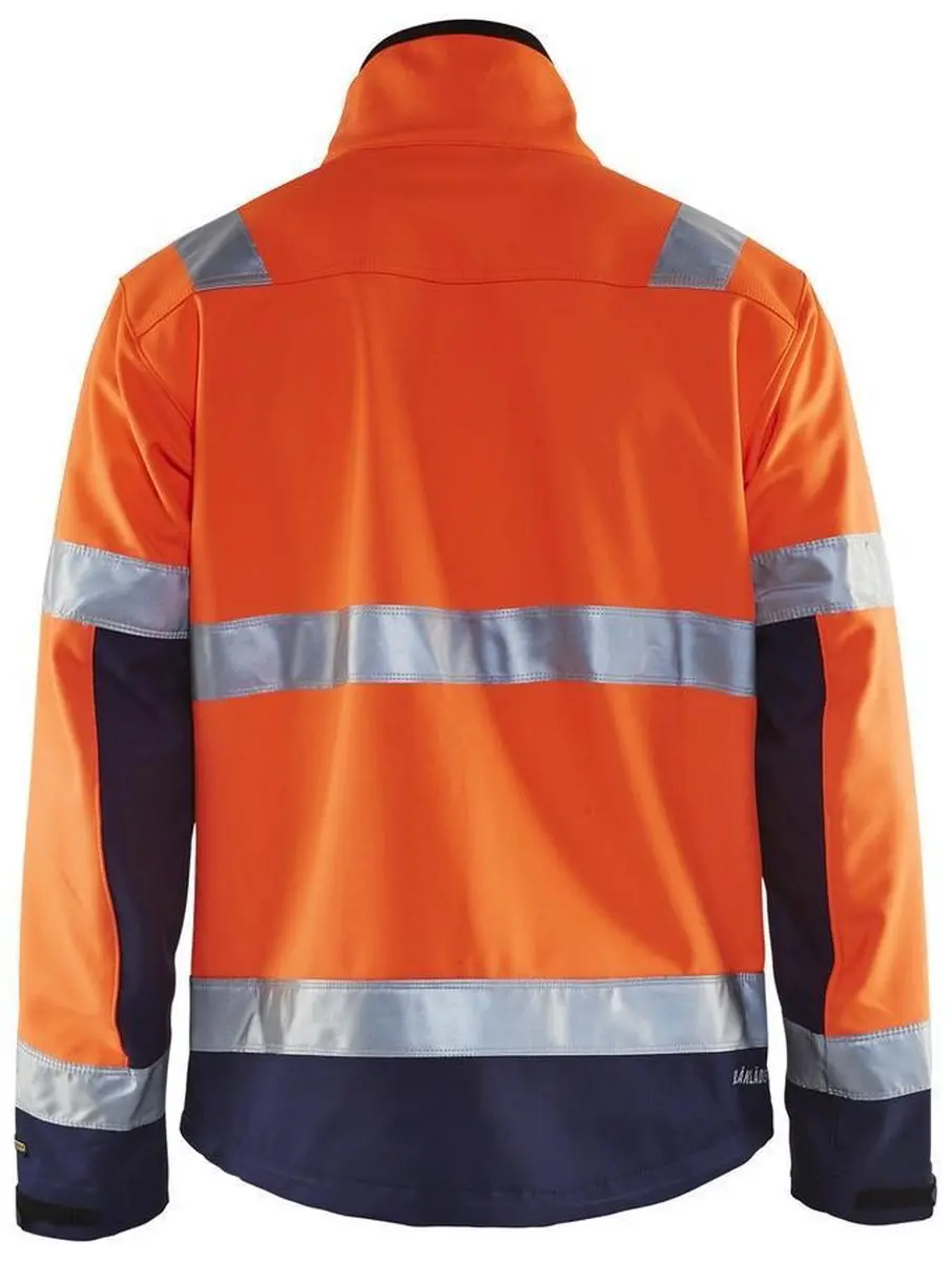 Blåkläder 4900-2517 Softshell Jack - 4XL - High Vis Oranje/Marineblauw