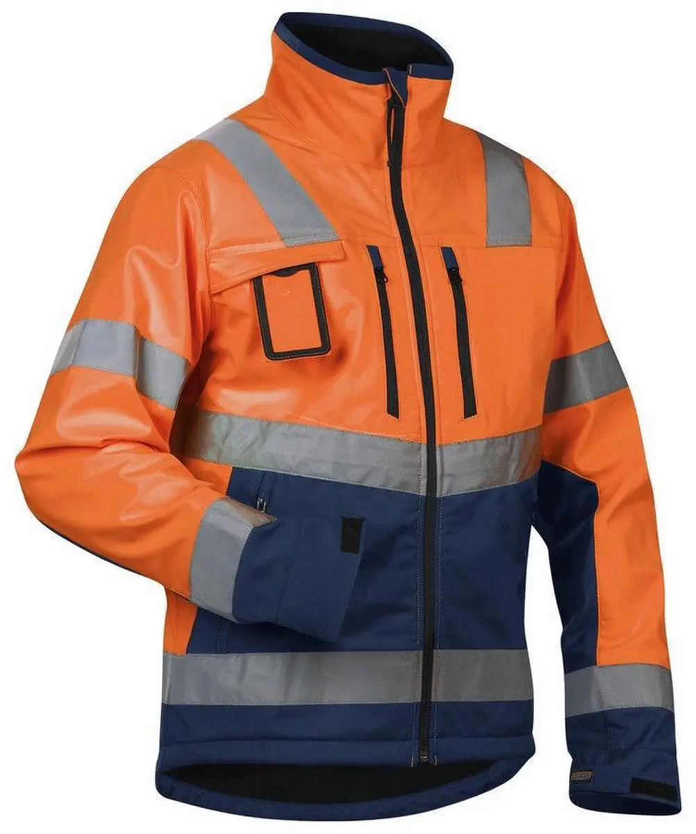 Blåkläder 4900-2517 Softshell Jack - 4XL - High Vis Oranje/Marineblauw