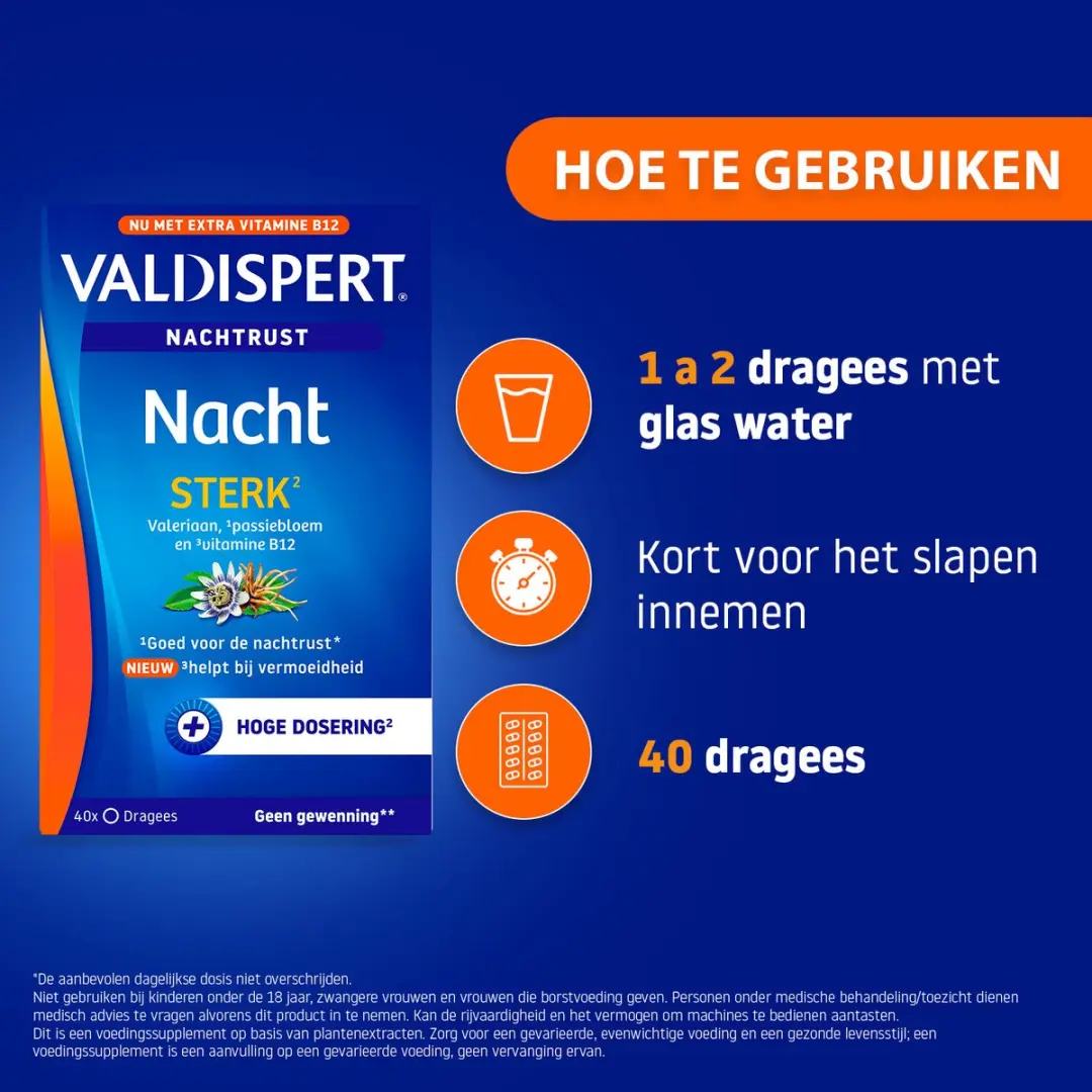 Valdispert Nacht Sterk Passiebloem 40 Tabletten