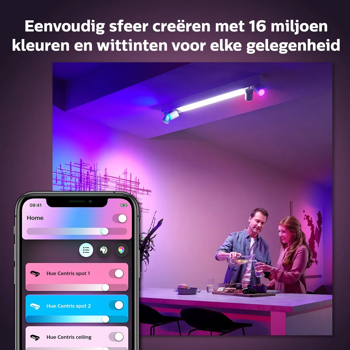 Philips Hue Centris Opbouwspot 4-spots - RGBW - Wit
