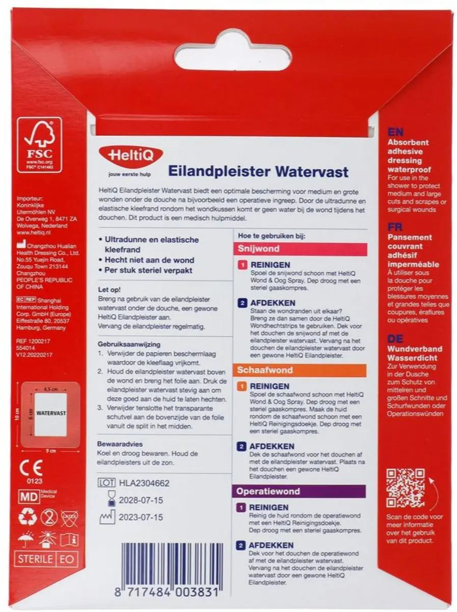 Heltiq Watervaste Pleisters 9x10cm - 4 Stuks