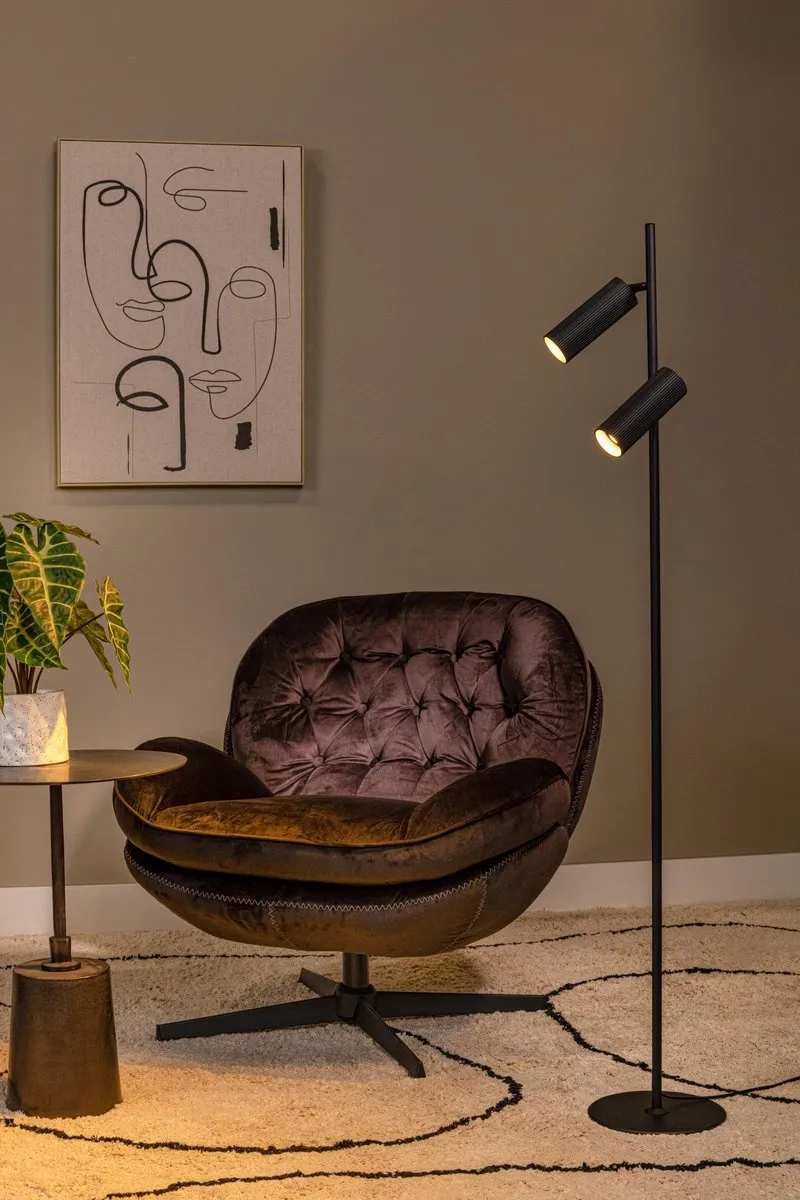 Lucide CLUBS Vloerlamp 2xGU10 - Zwart