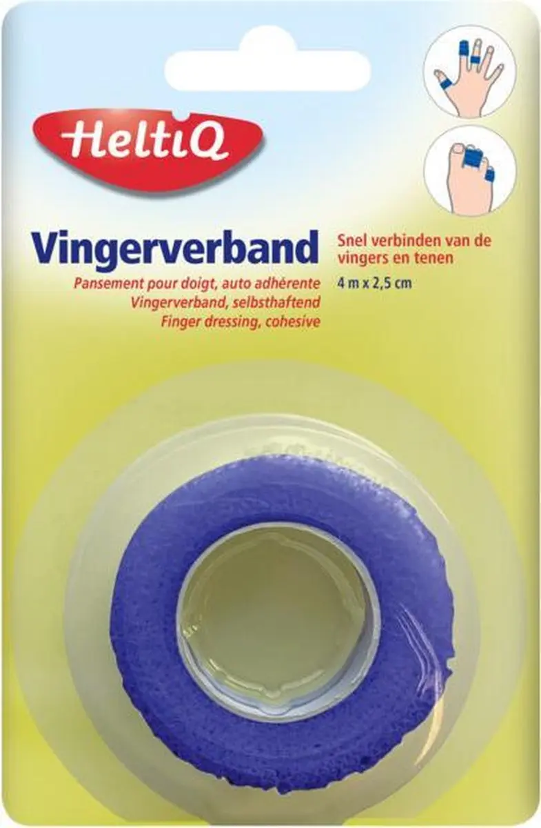 Heltiq Vingerverband 4m x 2,5cm - Blauw