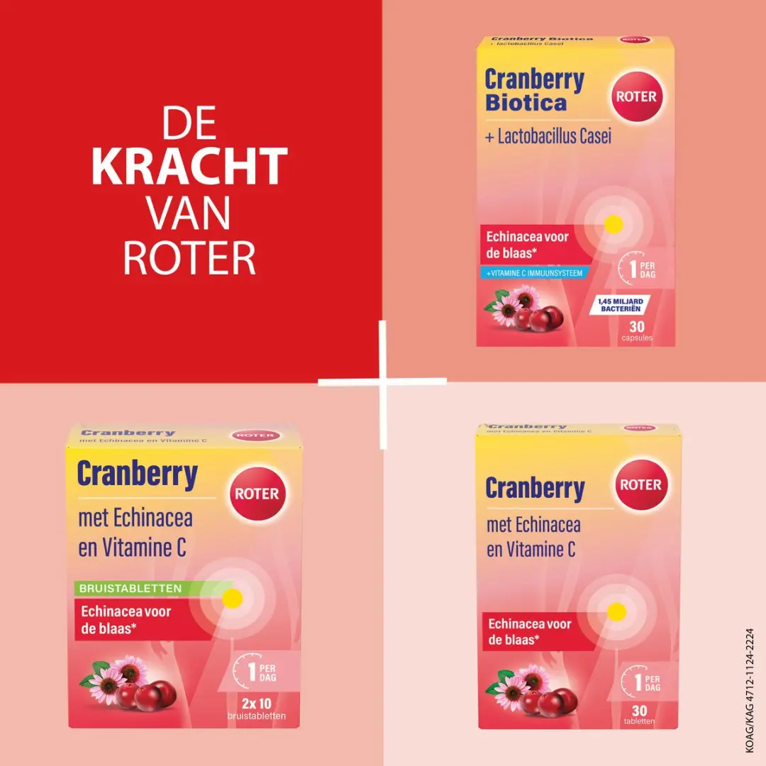 Roter Cranberry Biotica Echinacea 30 Capsules - 1,45 miljard bacteriën