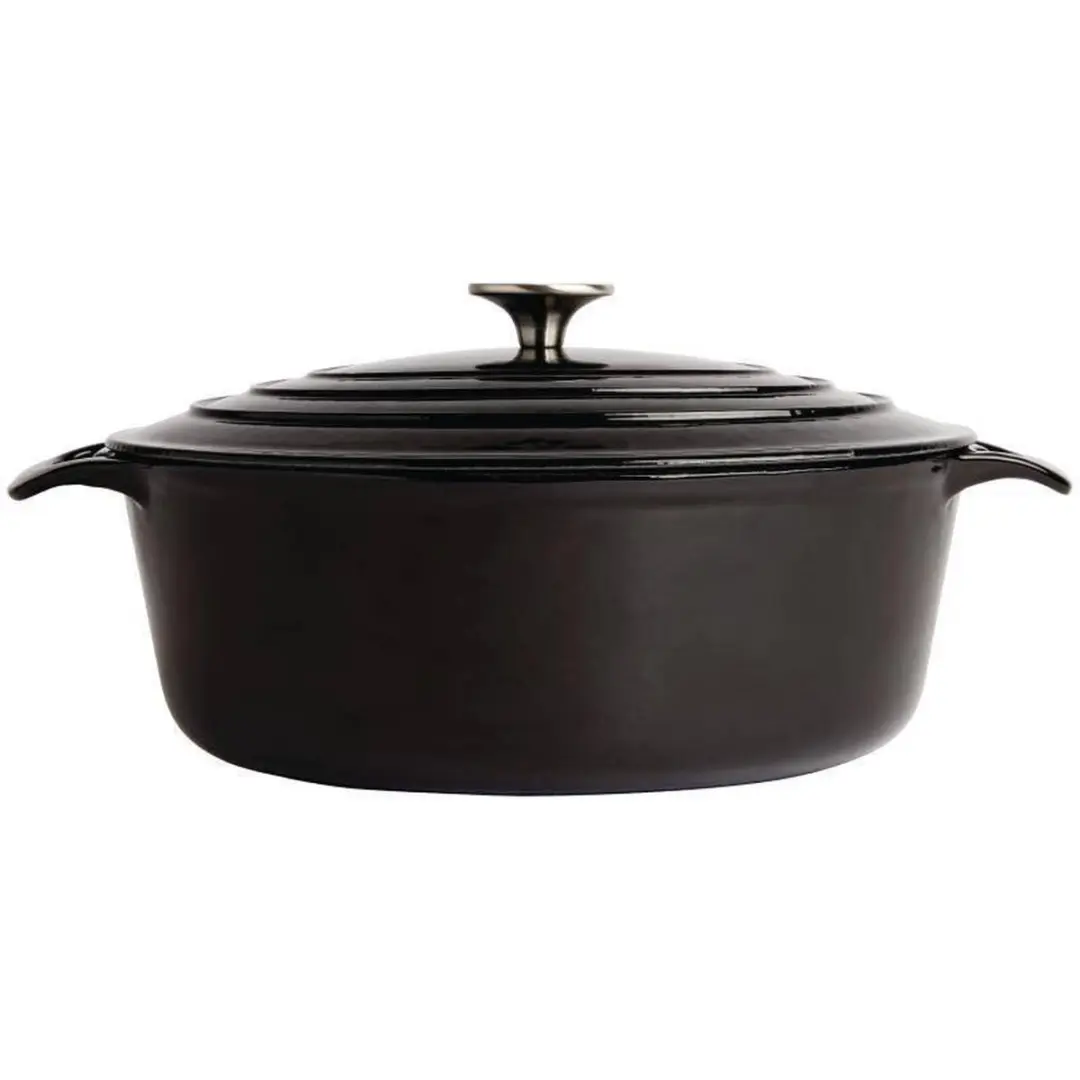 Vogue Ovale Braadpan 6ltr - Zwart
