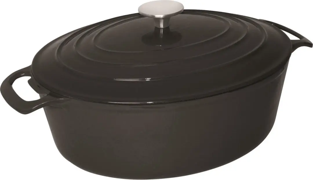 Vogue Ovale Braadpan Zwart 6ltr