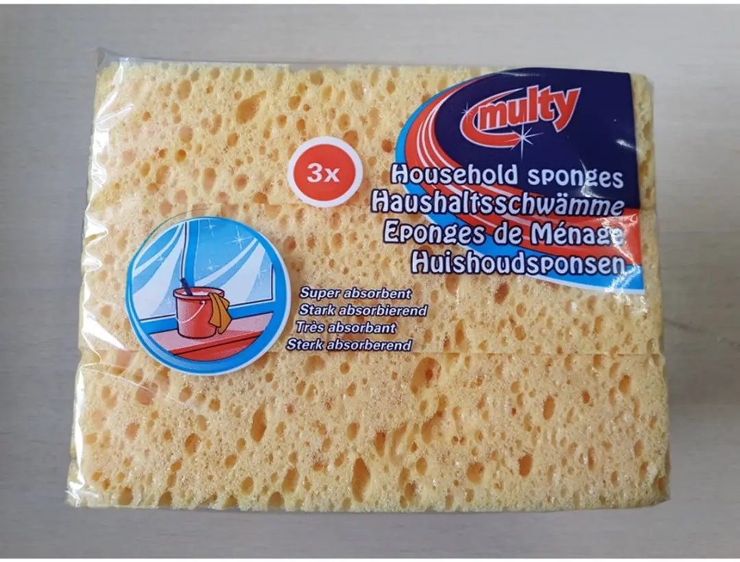 Multy Huishoudspons - 3 Stuks - Geel