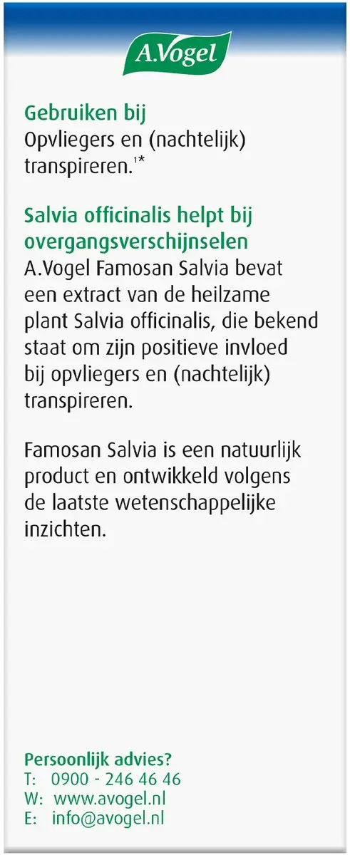 A.Vogel Famosan Overgang Salvia Tabletten 60 Stuks