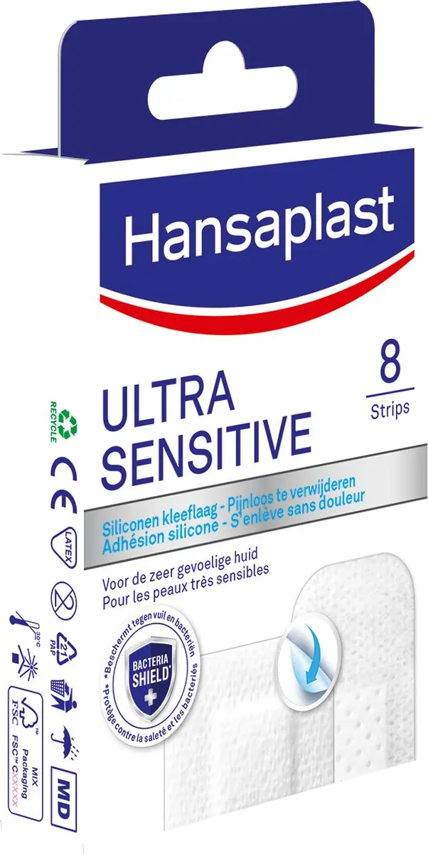 Hansaplast Ultra Sensitive Pleisters - 8 Stuks