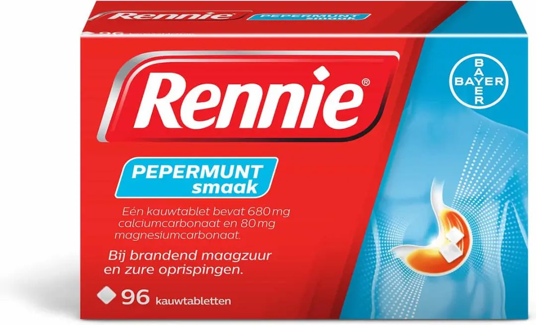 Rennie Pepermunt Kauwtabletten 96 Stuks