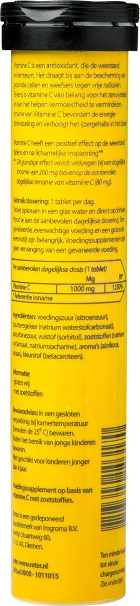 Roter Vitamine C 1000mg Bruistabletten - 20 Stuks - Abrikoos-Sinaasappel