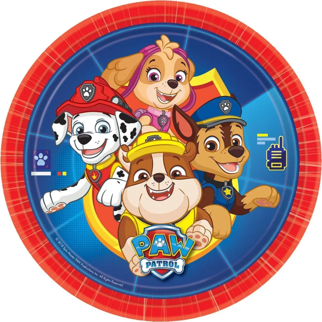 PAW Patrol Wegwerp Borden 23cm Rood/Blauw