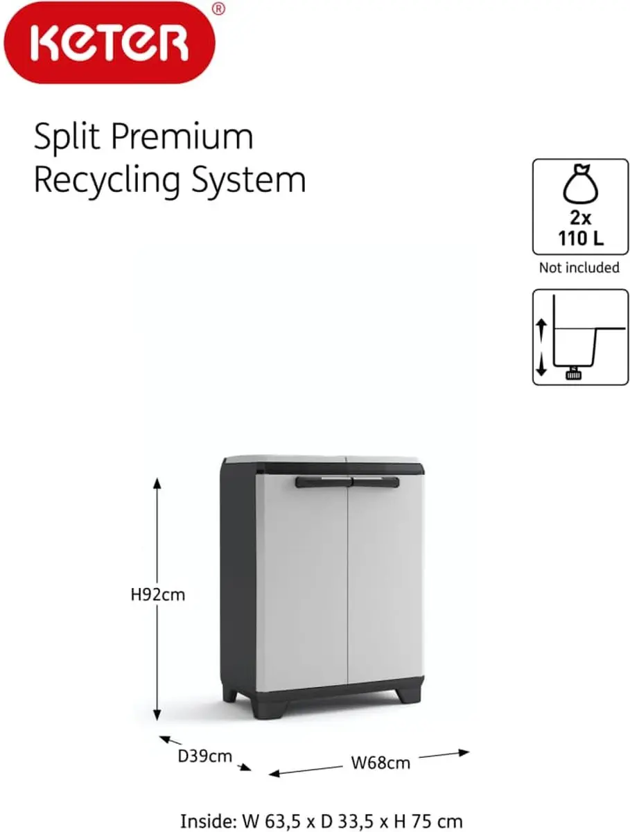 Keter Split Premium Buitenprullenbak 220L