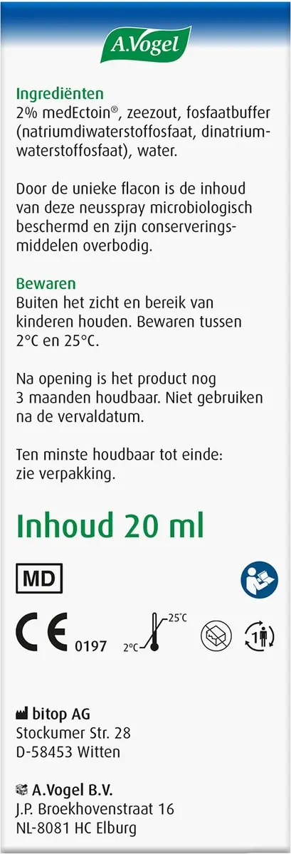 A.Vogel Neusspray Bijholteontsteking 20ml