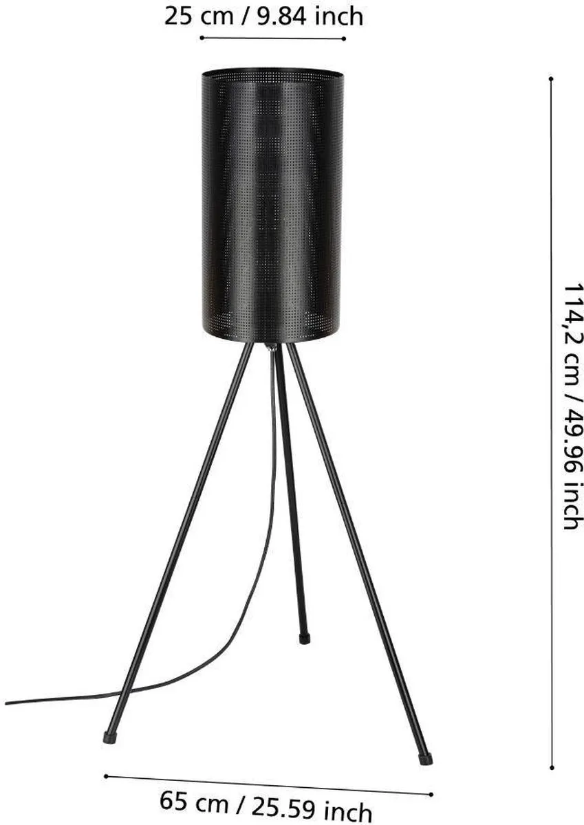 Eglo Ladunara Staande Lamp Buiten E27 - Ø57cm - Zwart