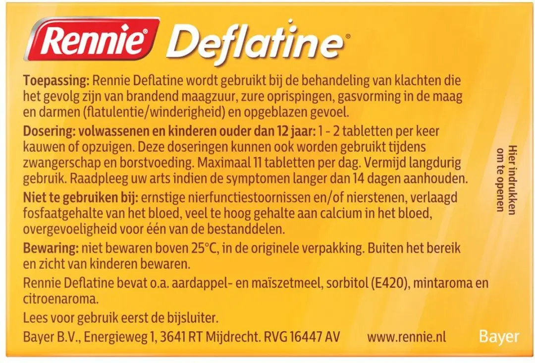 Rennie Deflatine Kauwtabletten 72 Stuks