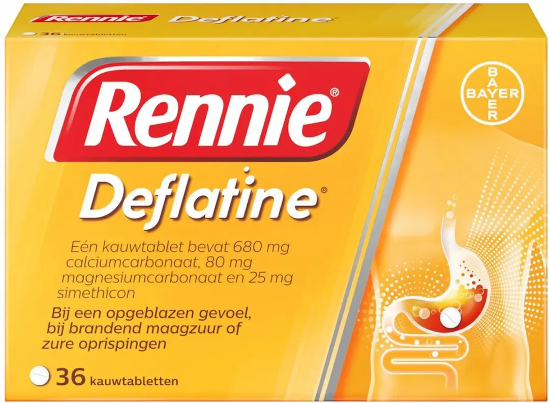 Rennie Deflatine Kauwtabletten 72 Stuks