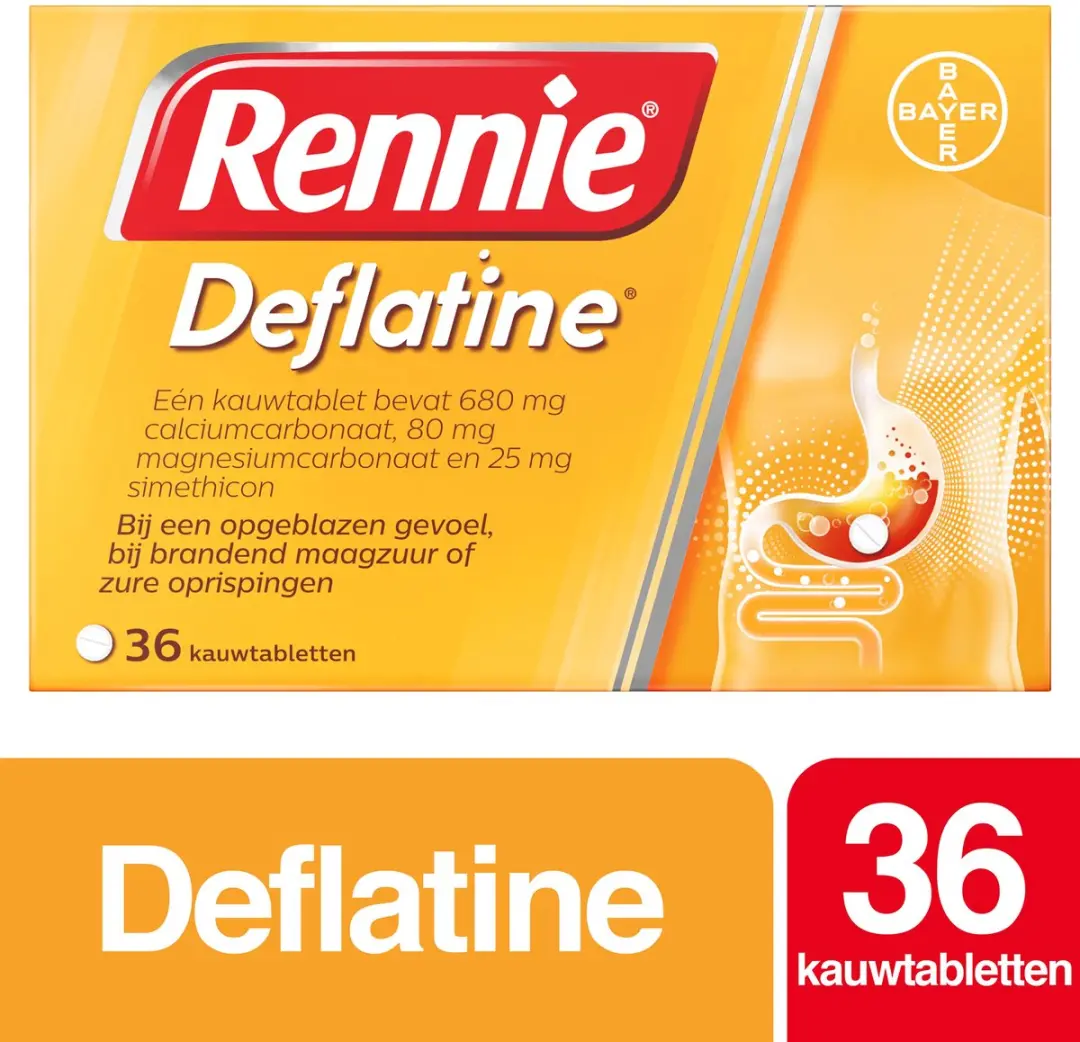 Rennie Deflatine Kauwtabletten 72 Stuks