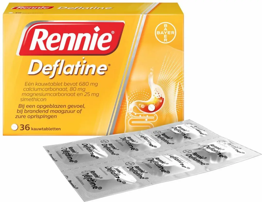 Rennie Deflatine Kauwtabletten 72 Stuks