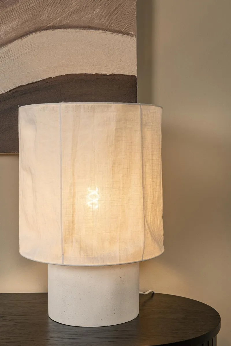 Lucide TISSAJA Tafellamp Ø35cm - 1xE27 Wit