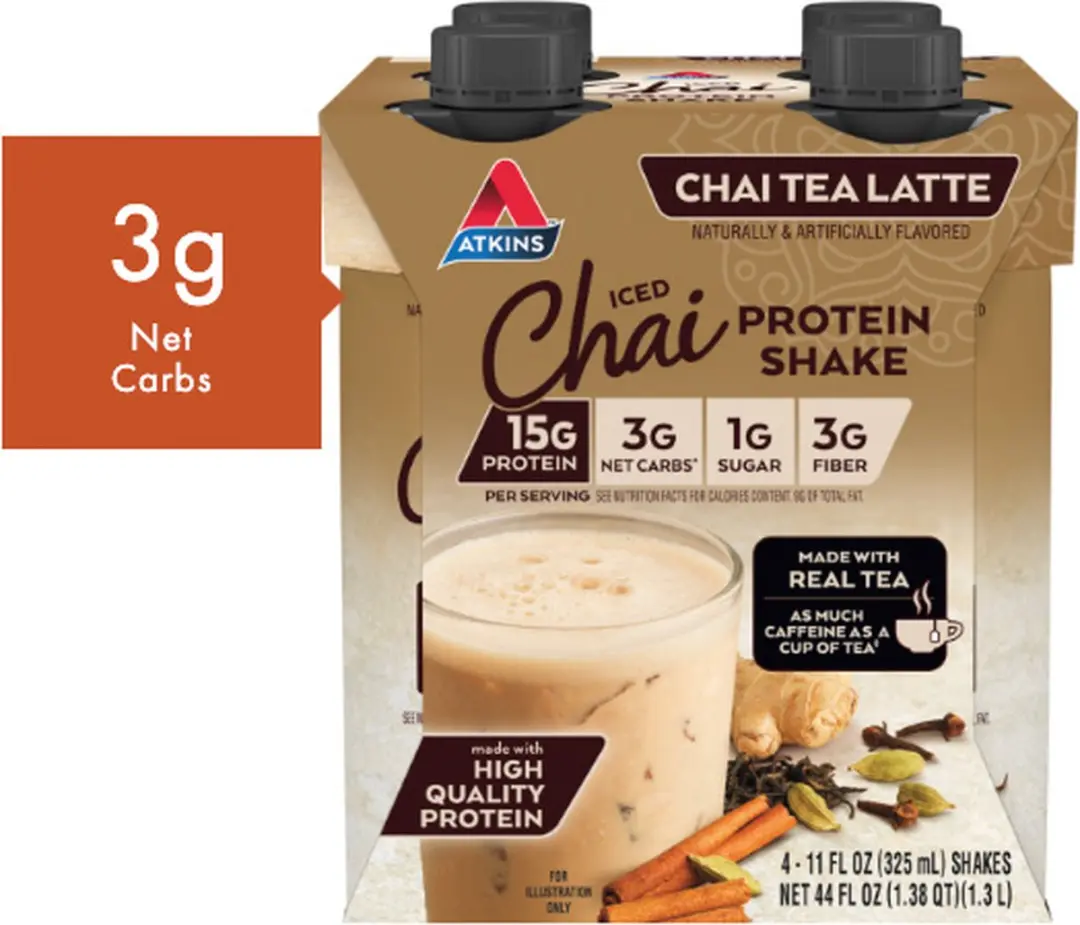 Atkins Protein Shake Iced Chai Tea Latte 4x325ml
